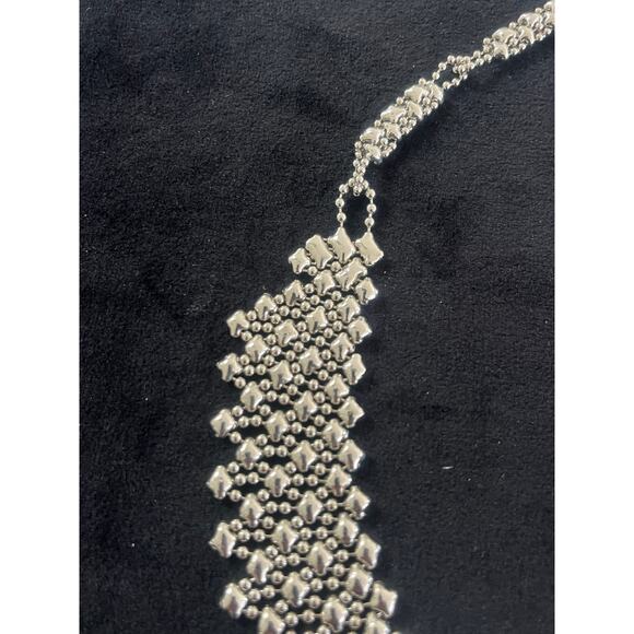 Sergio Gutierrez Liquid Metal by SG beaded mesh necklace. NWOT - Picture 3 of 6